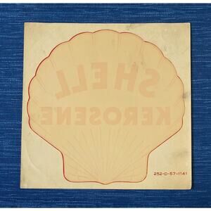 Vintage 1957 NOS Shell Kerosene Oil Service Station Gas Pump Decal 9" x 9" 73B